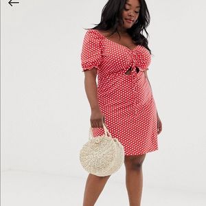 Red polka dot dress